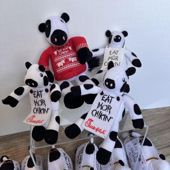 Chick-fil-A EAT MORE CHIKIN Cow Plush Lot of 10 Assorted Plush Christmas - Picture 3 of 10